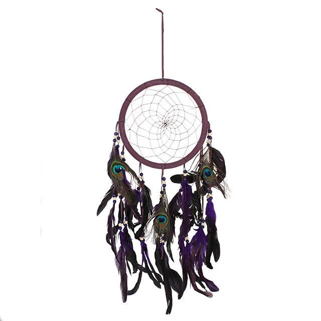 Unisieppari riikinkukon höyhenillä – violetti n. 21cm