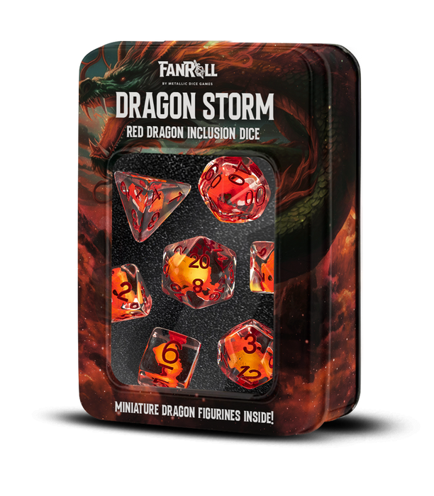 Dragon Storm hartsinen Inclusion-noppasetti: Red Dragon - Fanroll