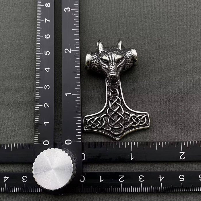 Viking Celtic Knot Wolf Head Stainless Steel Pendant -riipus