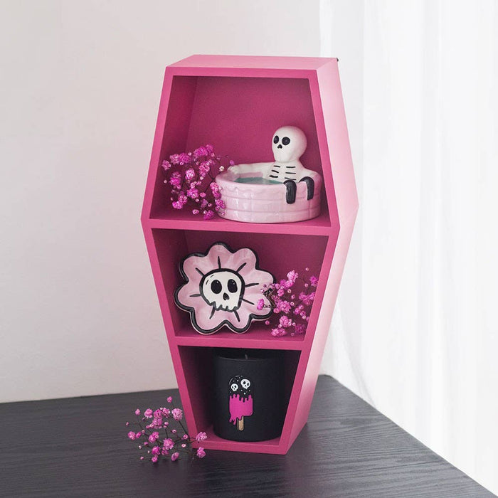 Pieni pinkki ruumisarkkuhylly 40 cm