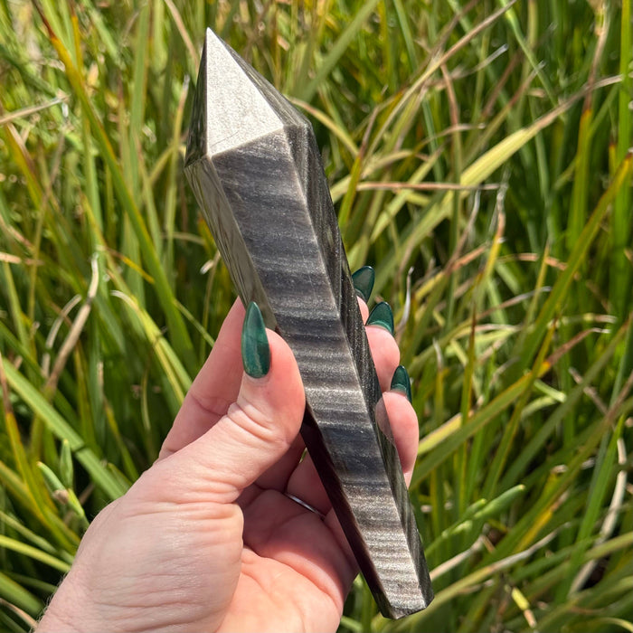 silver sheen obsidiaani -sauva