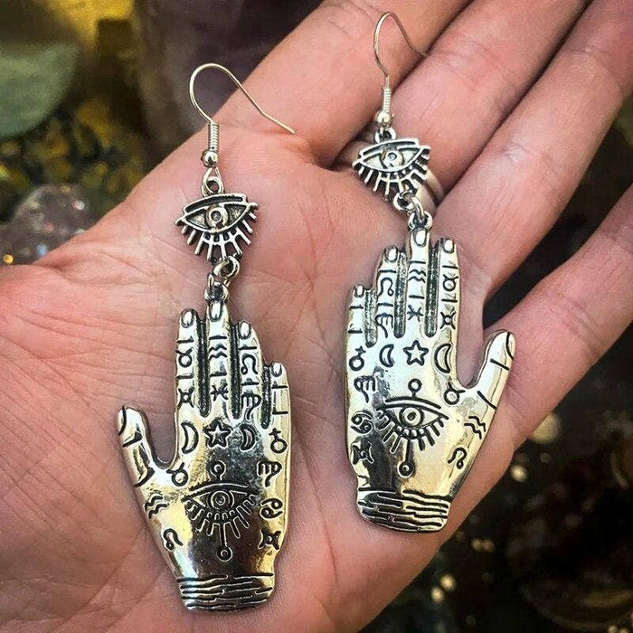 Hand of Fate Hamsa -riippukorvakorut