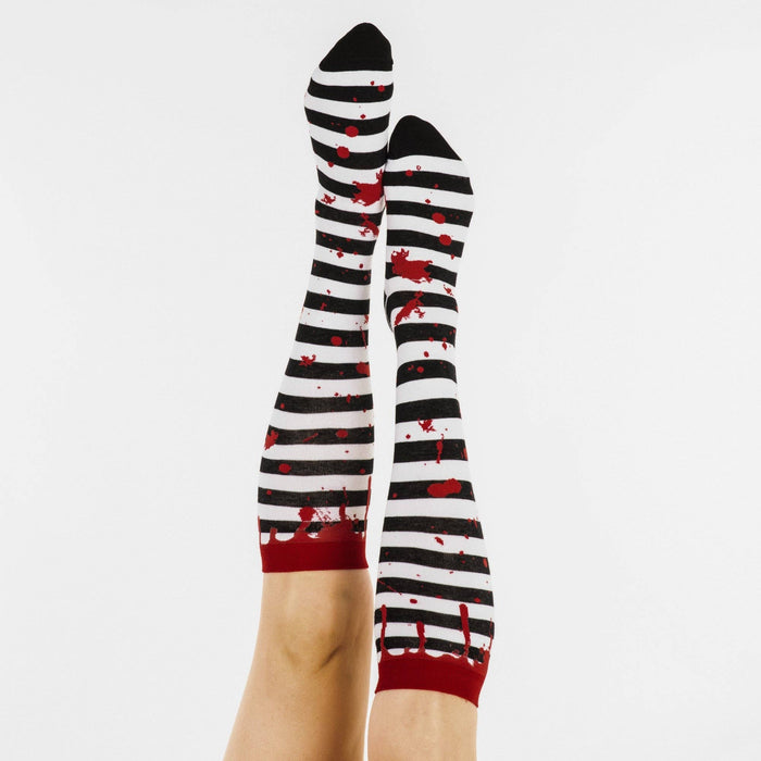 Sanguine Stripes Blood Spatter polvisukat - FootClothes