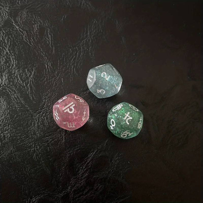 Astronopat tarot dice 3kpl glitter