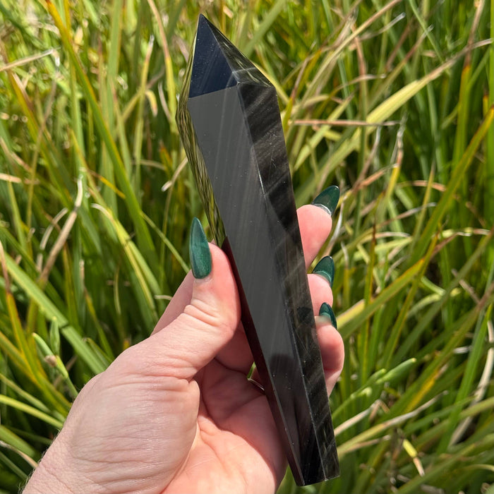 silver sheen obsidiaani -sauva