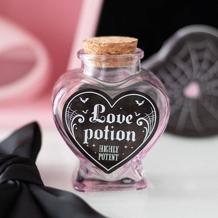 Love Potion - Rakkausjuoma koristeellinen sydämenmuotoinen lasipullo