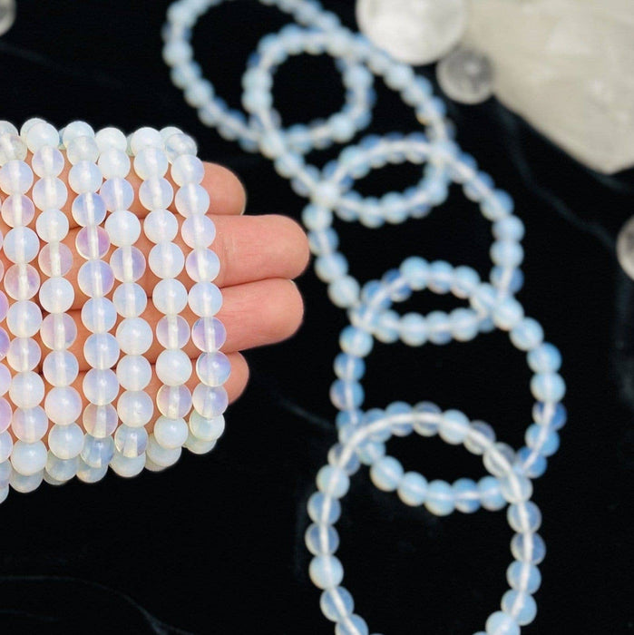 Crystal Mala Bracelet Made of Opalite Beads