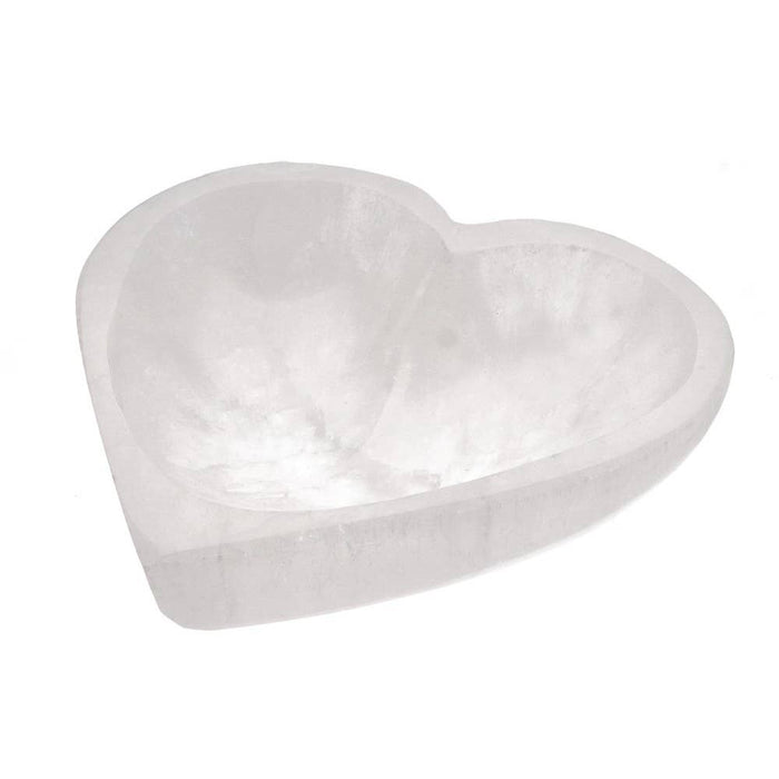 Large selenite bowl, heart-shaped – For cleansing