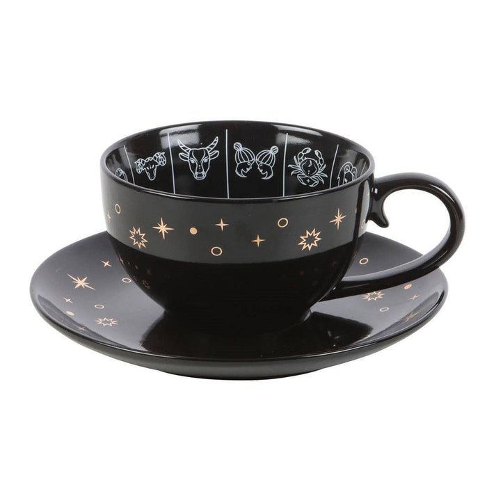 Astrologinen teelehtien tulkintakuppi ja aluslautanen 500 ml