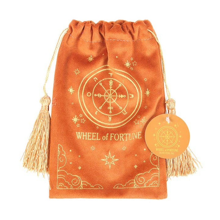 Samettinen The Wheel of Fortune Vintage Tarotkortti pussukka