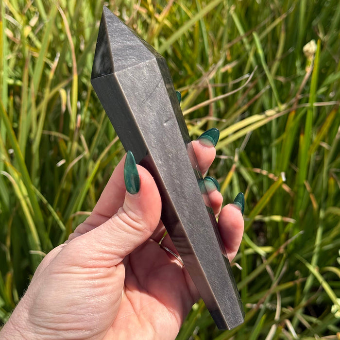 silver sheen obsidiaani -sauva