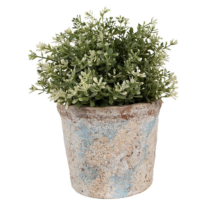 Kukkaruukku Ø 15 x 13 cm terrakotta beige-sininen