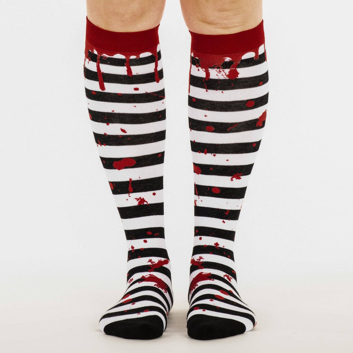 Sanguine Stripes Blood Spatter polvisukat - FootClothes