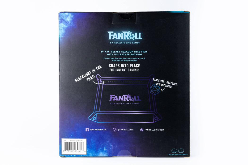 Shadow Light Blacklight UV-noppatarjotin ja d20: Black - Fanroll