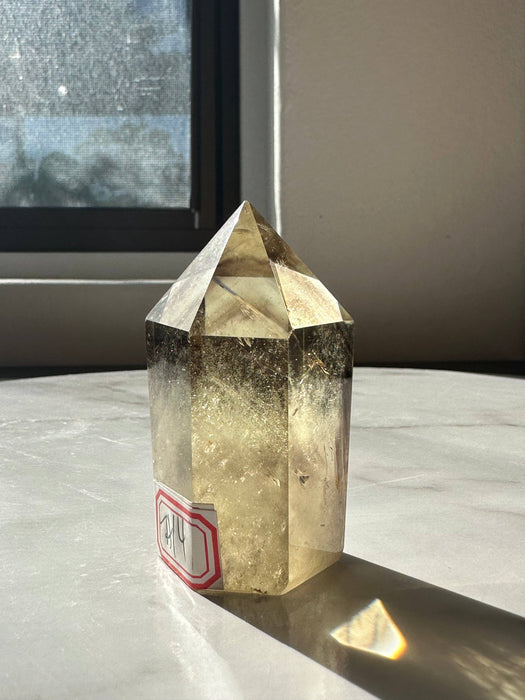 Savuinen luonnon sitriini obeliski #14