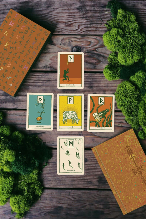 Green Glyphs Box Set: tarot, oracle, lenormand, runes, Glossary - James R. Eads (Kickstarter, Indie)