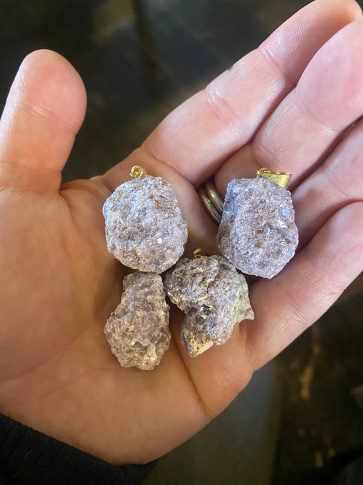 Lepidolite pendant raw piece