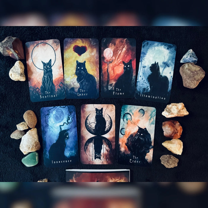 Fearless Familiars Oracle - 52 Card Intuitive Oracle Deck w/ Dark Black Cat Art - J Edward Neill