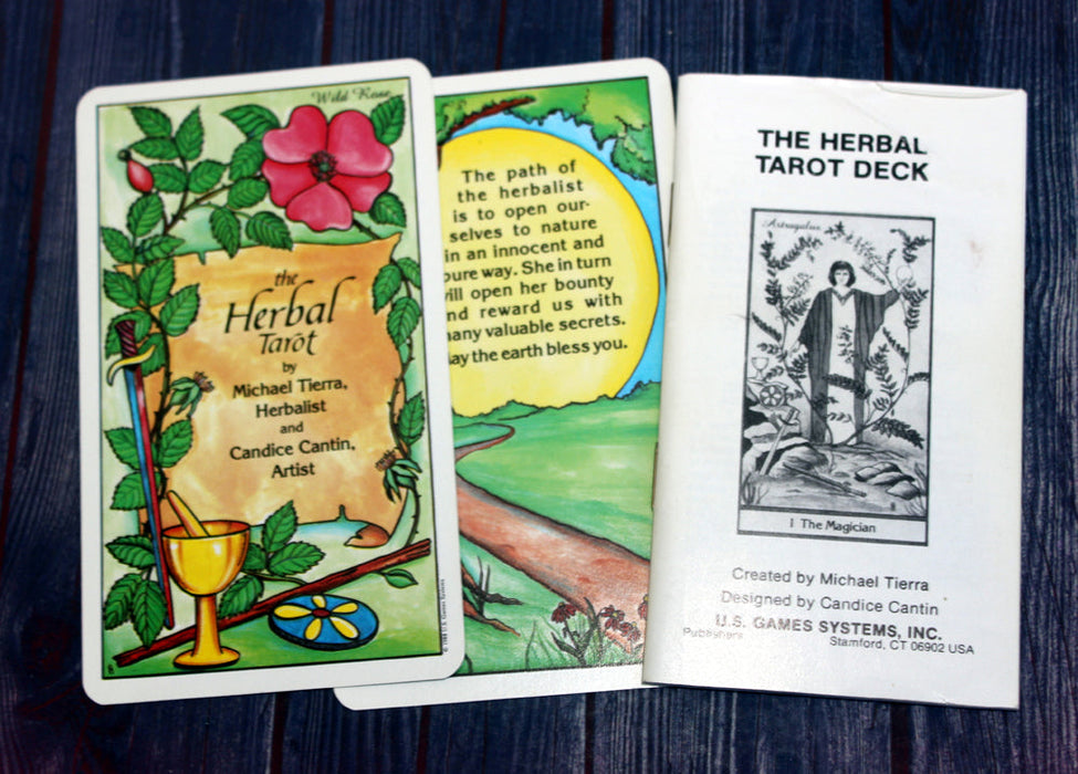 The Herbal Tarot Deck vtg 1988 - Michael Tierra, Candice Cantin (preloved, OOP)