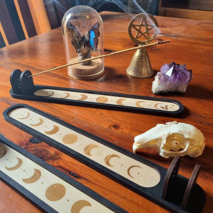 Moon Phase wooden incense board