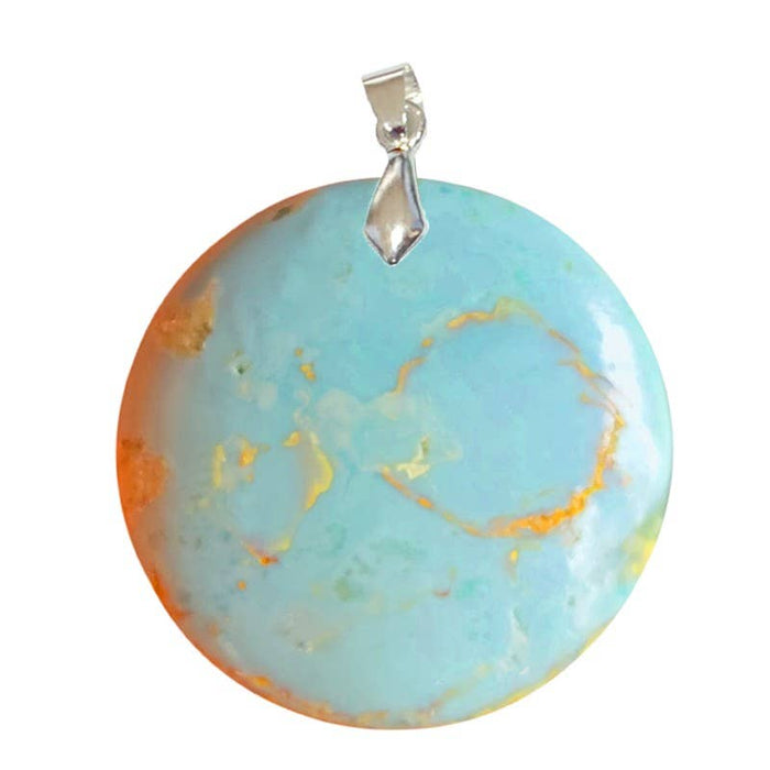 Blue Opal round pendant