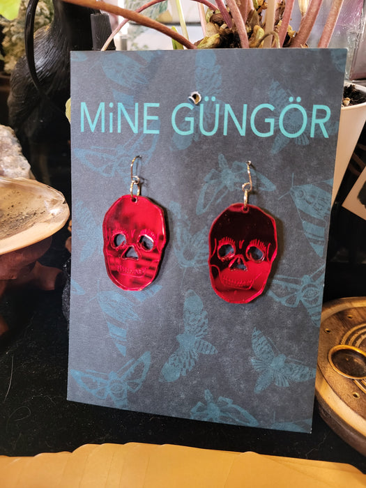 Red Skull earrings - Mine Güngör