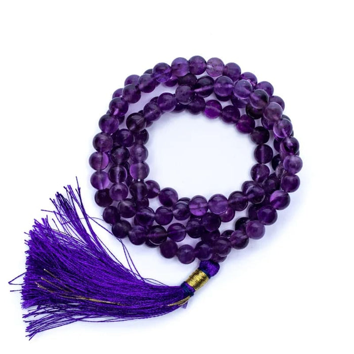 Amethyst Mala necklace 108 beads