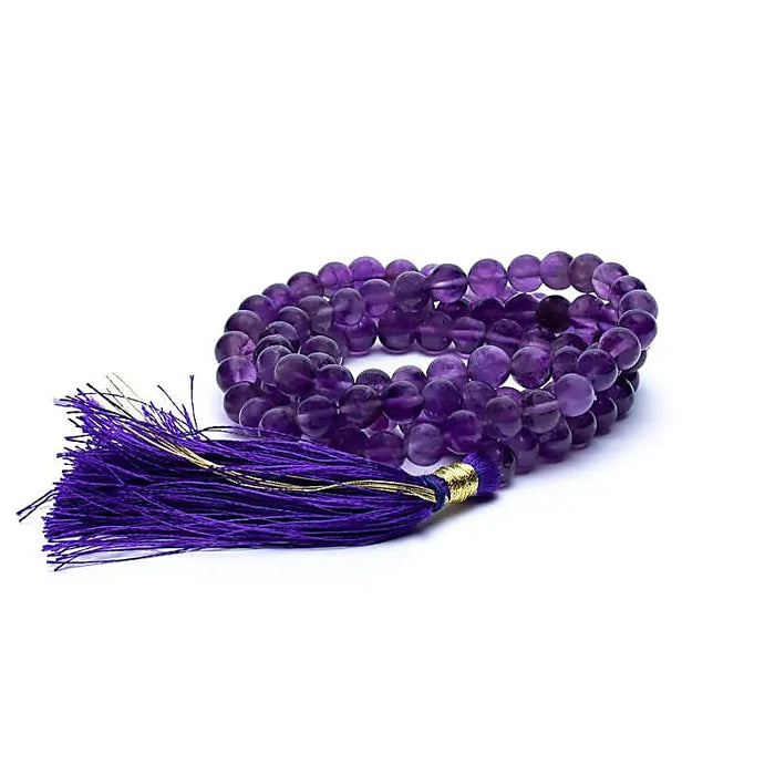 Amethyst Mala necklace 108 beads