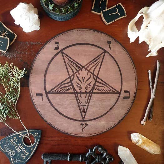 Sigil of Baphomet Altar Tile 20cm BLACK