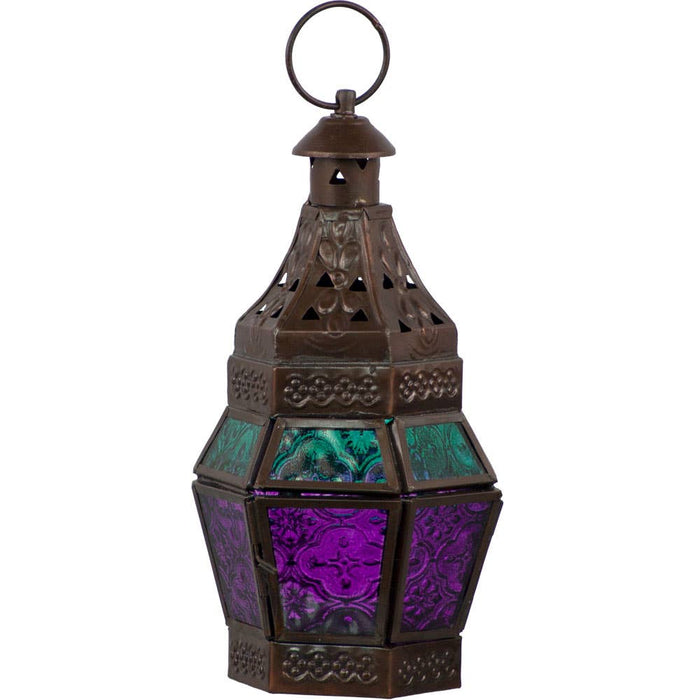 Beautiful metallic lantern turquoise/lilac