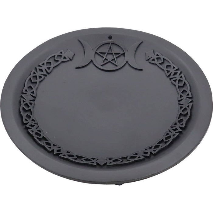 Cast iron incense holder - Triple Moon