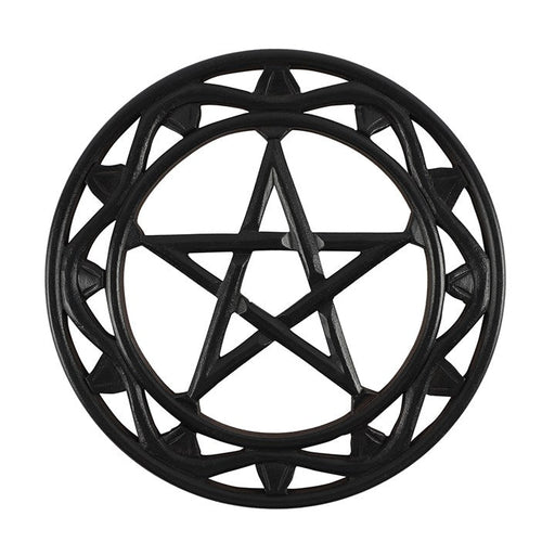 30cm Black wooden pentagram wall art - Tarotpuoti