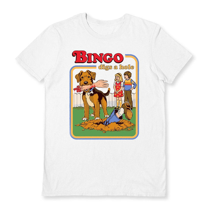 Bingo Digs A Hole White Unisex T-Shirt - Steven Rhodes