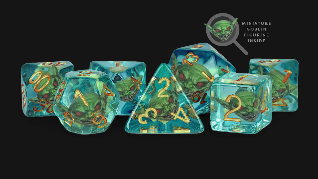Pathfinder Mutagen Goblin Inclusion Dice - Metallic Dice Games