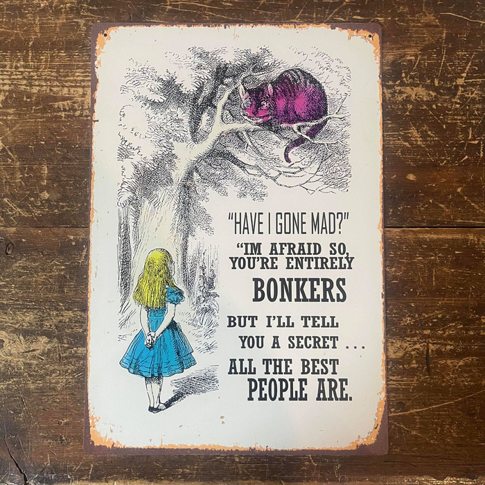 Alice in wonderland - Entirely Bonkers Peltikyltti n30x45cm