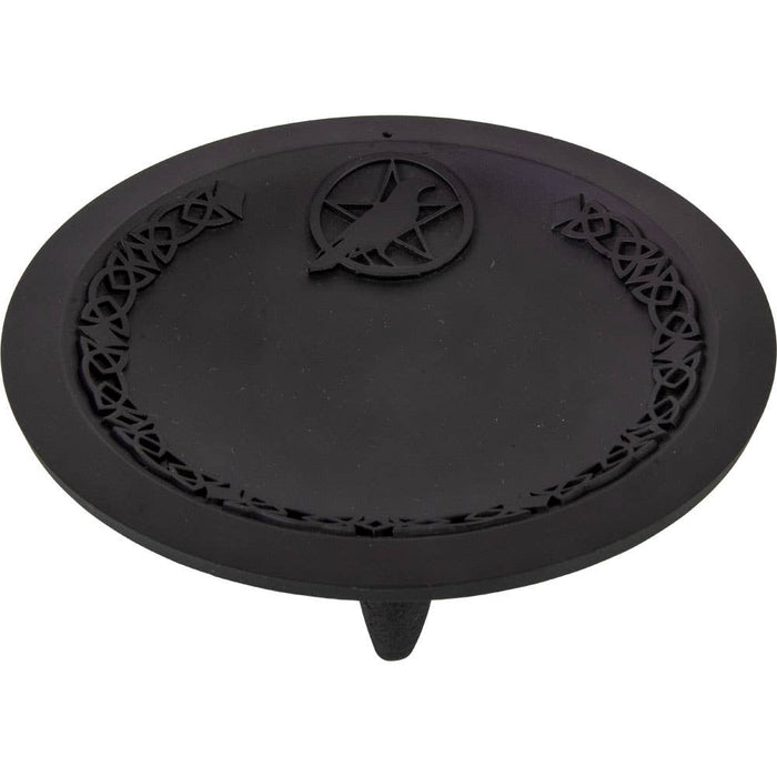 Cast iron incense holder - Pentacle &amp; Raven