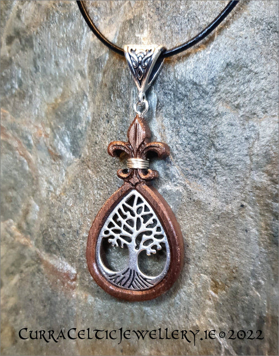 Tropfenförmiger Lebensbaum-Anhänger – Curra Celtic Jewellery