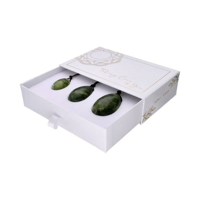 Yoni egg set 3 pcs Green Jade, with string