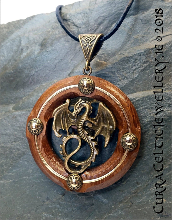 Bronze dragon pendant - Curra Celtic Jewellery