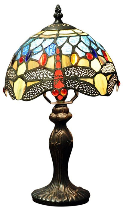 Tiffany-Lampe „Rote Libelle“ h35cm