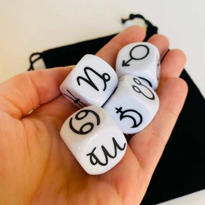 Divination Dice Astrologia, musta/valk