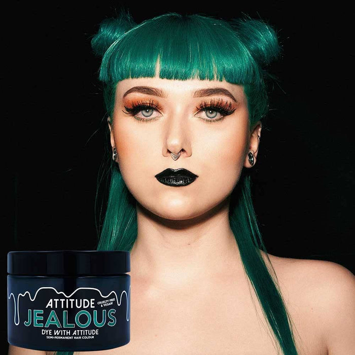 Jealous Green hair dye - vegan, not tested on animals - Attitude Hair Dye