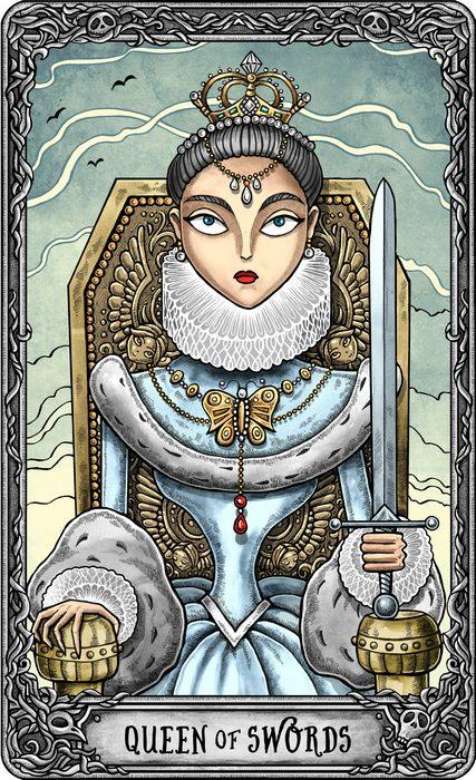 Dark Mansion Tarot deck - Regular Version 3rd. Edition - Black edges, blue reverse of cards (clouds) (limited version style) - Tarotpuoti