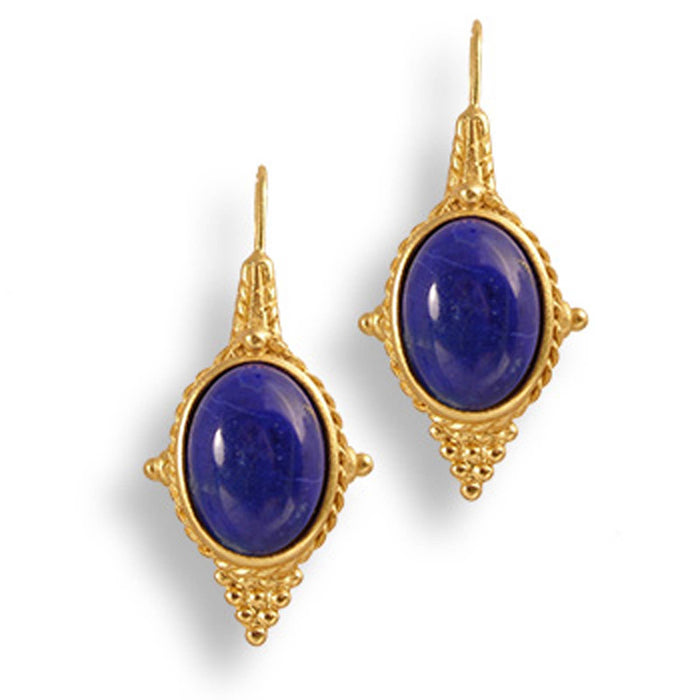 Egyptian Revival-style lapis earrings