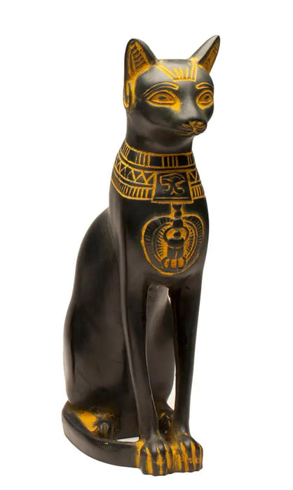 Fine Bastet Cat Antique Gold n. 15cm - Tarotpuoti