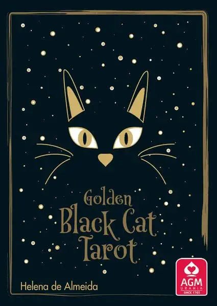 Golden Black Cat Tarot - High quality slip lid box with gold foil - Helena de Almeida - Tarotpuoti