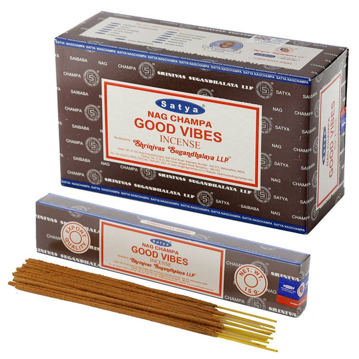 Good Vibes Nag Champa suitsuketikut 15g - Satya - Tarotpuoti