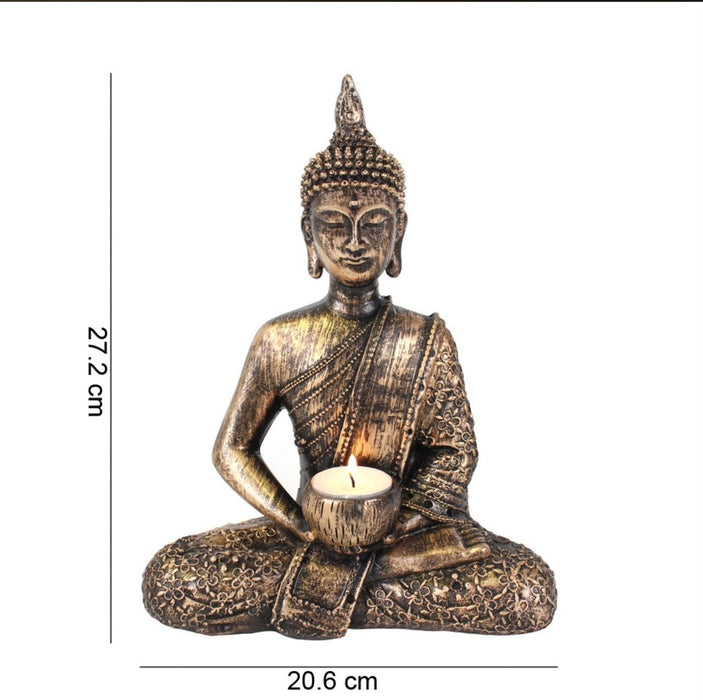 Istuva Buddha tuikkukynttilän jalka n.27cm - Tarotpuoti
