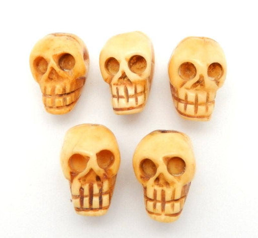 Luusta kaiverrettu pääkallohelmi - Carved Bone Shaped Top Drilled Bead - Tarotpuoti