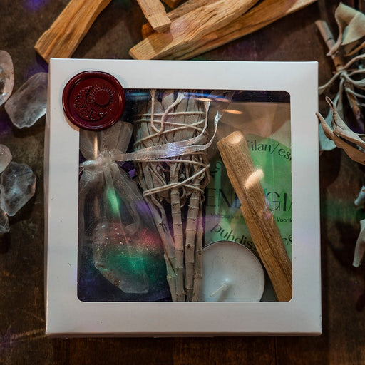 Puhdistussetti - Valkosalvia, Palo Santo, Vuorikristalli - Tarotpuoti